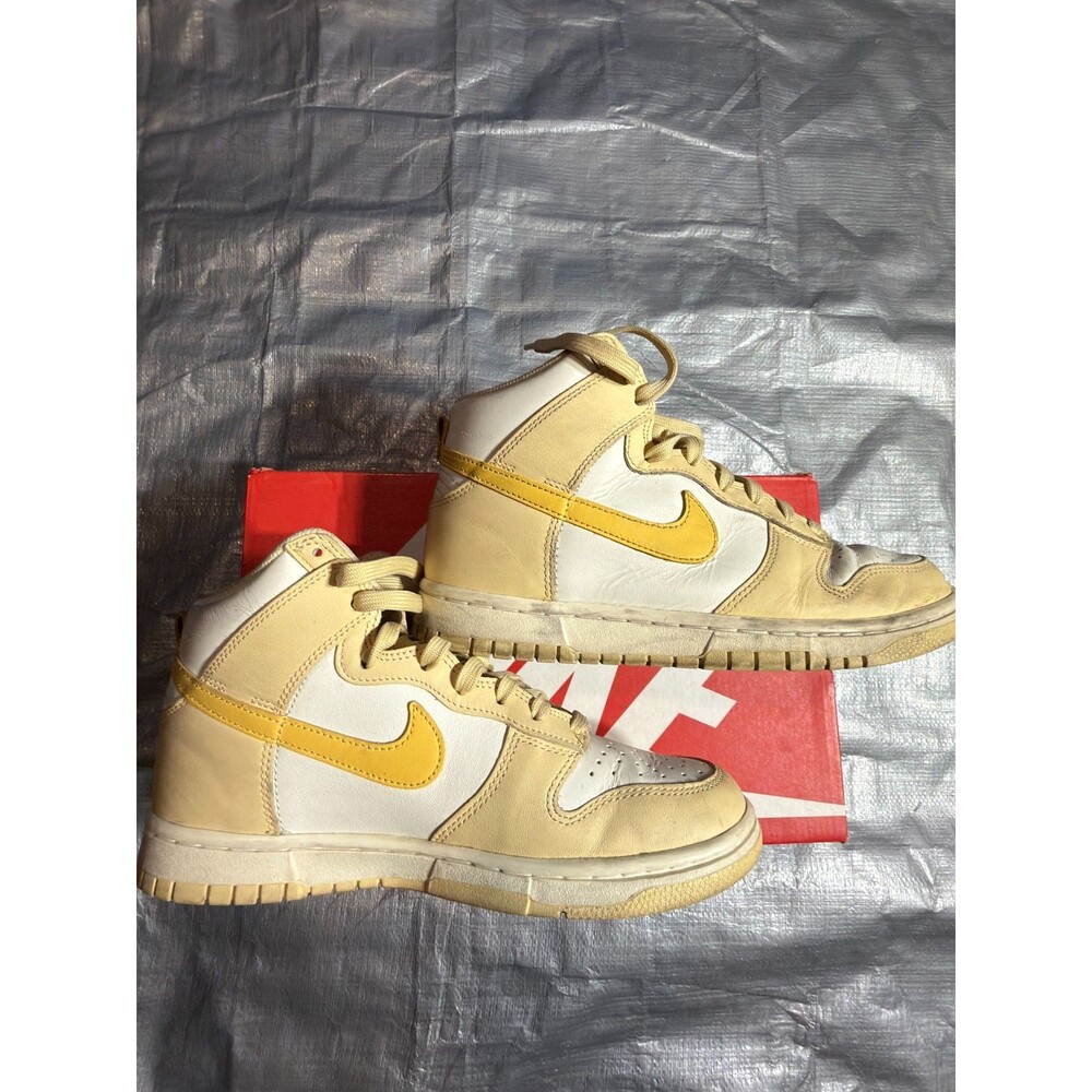 Nike Dunk High Team Gold Womens Size 8 Sneakers Shoes White Yellow DD1869-201